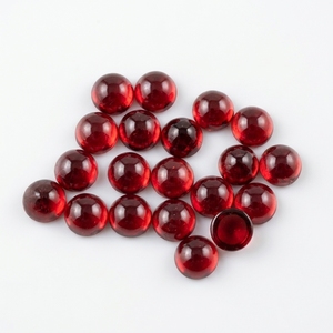Vente en gros de pierres précieuses naturelles, grenat rouge du Mozambique, cabochon rond de 7 mm et 8 mm, dos plat, pierres précieuses en vrac pour la fabrication de bijoux - Product Image 5