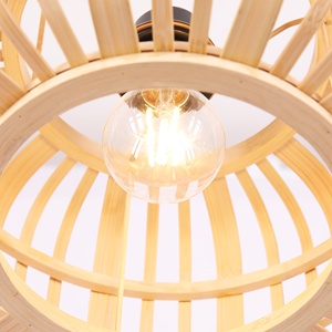 Lampada a Sospensione <span class=keywords><strong>in</strong></span> <span class=keywords><strong>Vimini</strong></span> di Bambù Intrecciato a Mano, Design Raffinato, per Arredamento Casa e Ristorante, Lampadario <span class=keywords><strong>in</strong></span> Rattan Naturale - Product Image 6