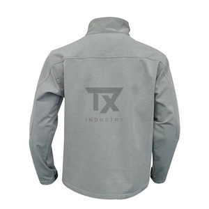 Vestes softshell personnalisées pour hommes, grises, pour le camping en plein air, manteaux thermiques imperméables, veste softshell - Product Image 2