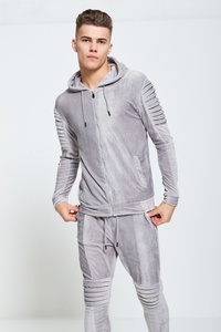 Conjuntos Deportivos de Terciopelo para Hombre, con Cierre, Corte Ajustado, Diseño Personalizado con Logotipo, Sudaderas con Capucha y Pantalones Deportivos, Fabricante de Ropa - Product Image 5