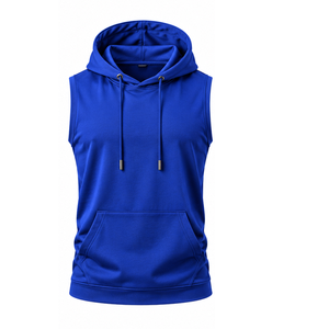 Sudadera sin mangas con capucha para hombre, ropa deportiva de algodón, sudadera con capucha para fitness, fabricante OEM ODM, sudadera sin mangas para hombre - Product Image 6