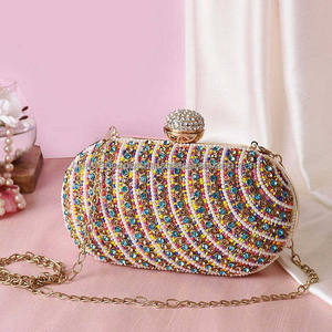 Haute qualité imprimé à la main Boho Chic sac de soirée classique pochette sac à main motif rayé caractéristique douce couleurs personnalisées mariage - Product Image 2