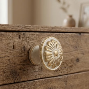 Cast Iron Industrial Flower Shape White Gold Adjustable Durable Eco-Friendly Drawer <b>Knob</b> <b>for</b> <b>Dresser</b> and Cabinet - Product Image 1
