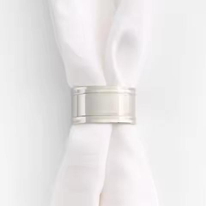 Anneau de serviette de table en métal de haute qualité, motif floral, couleur or blanc, pour mariage, fête, hôtel, décoration de table - Product Image 2