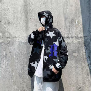 เสื้อฮู้ดดี้ผู้ชายสั่งทำขายส่ง แบบซิปเต็มตัว สตรีทแวร์ พิมพ์ลายทั้งตัว ปักโลโก้ ผ้าฝ้าย 100% ใส่สบาย ระบายอากาศได้ดี ทรงโอเวอร์ไซส์ สำหรับฤดูใบไม้ร่วง - Product Image 5