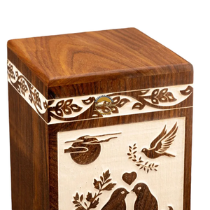 AYAANS Rosewood wooden Hand Carved Wooden Hot Selling cremation Urn <b>Box</b> for Adult Ashes Wholesale Cremation Urns (6X6X11)IN - Product Image 4