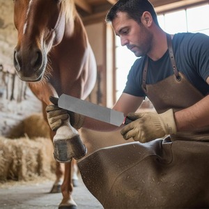 Raspador de pezuñas y lima para herraduras con mango, de acero de alto carbono, herramienta de herrador de doble cara, recortador de pezuñas de caballo, lima para patas de animales, equino - Product Image 5