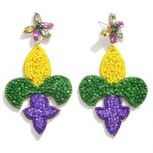 Boucles d'oreilles perlées vintage brodées à la main, style bohème, colorées, en perles de rocaille, pour femmes et jeunes filles, idéales pour l'été, Noël et les fêtes - Product Image 6