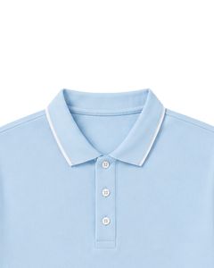 Camiseta Polo Azul Claro Personalizada para Hombre, Manga Corta, Informal, Lisa, Transpirable, para Golf, Verano, Mezcla de Algodón Premium - Product Image 6