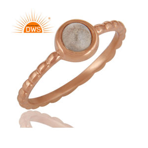 Labradorita Natural anillo de piedras preciosas chapado en oro rosa proveedor de joyas de diseño apilable, anillo de plata esterlina, fabricante de la joyería - Product Image 4