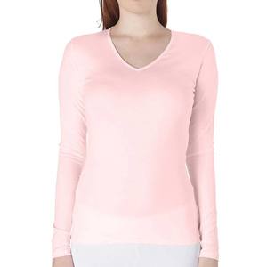 เสื้อเชิ้ตแขนยาวทรงเข้ารูปคอวีสีชมพูสไตล์มินิมอลรักษ์โลกสำหรับผู้หญิง ดีไซน์ยาวและพอดีตัว พร้อมโลโก้สั่งทำพิเศษสำหรับฤดูร้อน - Product Image 6