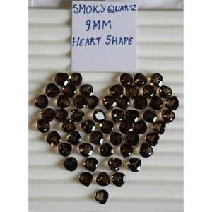 Natural Smoky Quartz 9MM Heart Shape Best Quality Loose Gemstone For Jewelry Making - Product Image 2