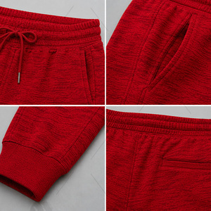 Conjunto de Sudadera con Capucha Roja para Hombre, Cierre de Cremallera, Corte Regular, Tejido de Poliéster, Estilo Deportivo, Ropa de Otoño - Product Image 5