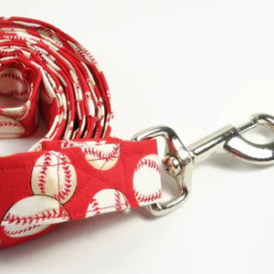 สายจูงสัตว์เลี้ยงลายเบสบอล, สายจูงสุนัข, สายจูงสุนัขลายเบสบอลสีแดง, สายจูงแบบสปอร์ต, สายจูงสุนัข - Product Image 1