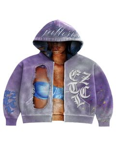 Sweat à capuche zippé personnalisé brodé, coupe oversize unisexe, en molleton épais, style streetwear, veste d'hiver, fabrication OEM ODM - Product Image 6