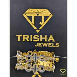 Bracelet de luxe bicolore en argent sterling 925 avec diamants VVS brillants cultivés en laboratoire, bijoux haut de gamme pour homme par Trisha Jewels - Product Image 6