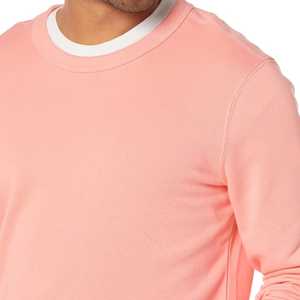 Sudadera Unisex Rosa y Blanca de Forro Polar con Cuello Redondo, Corte Holgado, Color Sólido, Informal, de Manga Larga para Invierno, 100% Algodón Lavado - Product Image 3