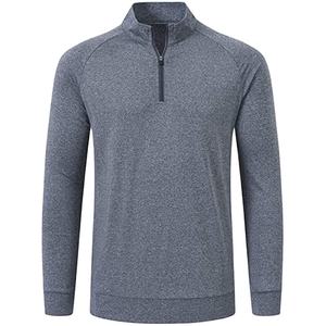Alta calidad de fábrica para hombre 1 4 zip pullover sudadera cuarto zip manga larga pulóver camisas para hombre - Product Image 1