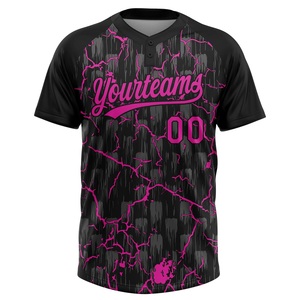 Maillot de softball pour femme noir et rose, directement de l'usine, vêtements de sport haute performance, personnalisation de l'image de marque pour équipes, tailles XS-7XL, fabrication OEM - Product Image 2
