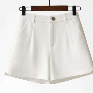 Nouveaux shorts décontractés taille haute, coupe trapèze, jambe large, style vintage, respirants, 100 % coton toile - Product Image 3