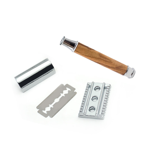 Maquinilla de afeitar de seguridad de doble filo ajustable de lujo con una sola hoja, herramienta de afeitar de latón negro mate - Product Image 3