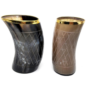 Copa de Vino Hecha a Mano con Cuerno de Búfalo, Diseño Antiguo, Artesanía Natural, por Perfect Enterprises - Product Image 4