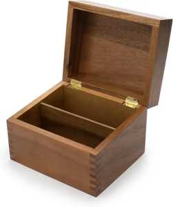 Unfinished Natural Wooden Jewelry <b>Box</b> Square Lidded Keepsake Storage Case Metal Clasp Desktop Organizer <b>Trinket</b> <b>Box</b> - Product Image 4