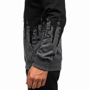 <b>Men</b> Black <b>Grey</b> Tracksuit Paint Drip Graffiti Splatter Pullover <b>Hoodie</b> Jogger Sweatpants Set - Product Image 2