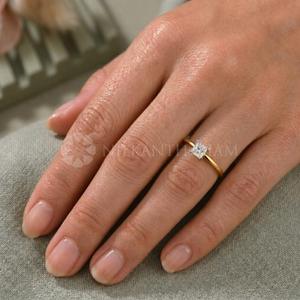 Princess Cut <b>Fine</b> Diamond Jewelry Lab Created Diamond <b>Ring</b> in Yellow Gold Diamond <b>Ring</b> for Wholesale Export from Indian Supplier - Product Image 4