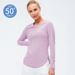 Camiseta sin Mangas con Protección Solar UPF 50+ y Logotipo Personalizado, Top Corto con Abertura Lateral, Transpirable, Ecológico, de Secado Rápido, Corte Regular, Ropa Deportiva para Mujer - Product Image 4