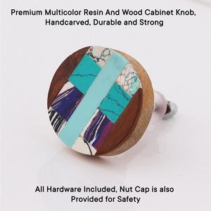 Boutons de meuble en bois en gros, boutons de tiroir multicolores pour enfants, boutons et poignées ronds pour commodes et placards - Product Image 3