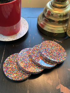 Posavasos Cuadrados Clásicos Hechos a Mano de Resina Ecológica de Alta Calidad para Bebidas, Hechos a Mano en India - Product Image 4