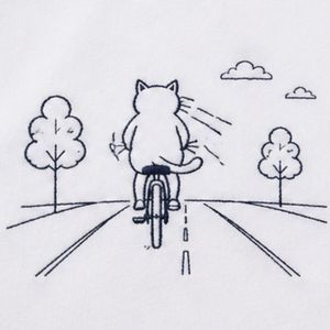 <b>Women</b> <b>White</b> and Navy Raglan T <b>Shirt</b> Cute Bicycle Graphic Print Crew Neck <b>Short</b> <b>Sleeve</b> Cotton Casual Tee Custom OEM ODM Apparel - Product Image 6