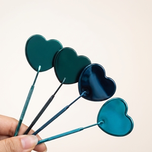 Nouveau miroir d'inspection pour cils en forme de cœur pour les artistes en extensions de cils, réflexion claire, miroir d'inspection de la symétrie, poignée antidérapante - Product Image 1
