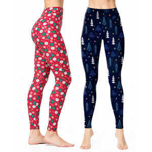 Leggings Personalizados 2026 para Mujer, Cintura Alta, Estampado Navideño, Elásticos, para Yoga, Moda Festiva y Entrenamiento Informal - Product Image 1