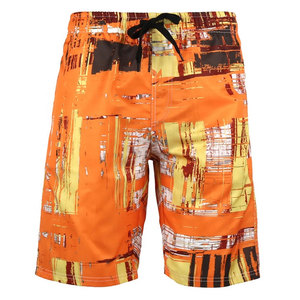 Shorts de Baño para Hombre con Estampado Geométrico Naranja, Secado Rápido, Cordón Ajustable, Casuales, Personalizados, para Playa y Deportes al Aire Libre - Product Image 1