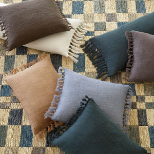 Alfombra de yute tejida a mano azul, conjunto de alfombra de área costera bohemia de Chevron de fibra natural - Product Image 2