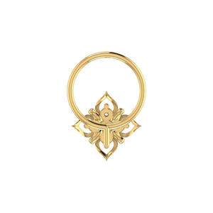 AJRETAIL 0.03 Carat Brillant Couleur HI Or 14K Fleur Ethnique Diamant Clou de Nez Pureté VS-SI Bijou de Piercing Fin - Product Image 5