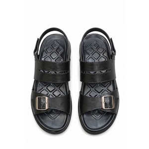 Mens Comfortable Stylish Leather Outdoor Sandals Adjustable Hook Loop Perfect For Travel Outdoor Use Wholesale OEM Logo 2026 PU - Product Image 3