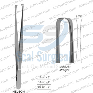 Pinces à tissus Nelson 6x7 dents, en acier inoxydable chirurgical, atraumatiques, pour préhension des tissus, réutilisables, instrument médical - Product Image 6