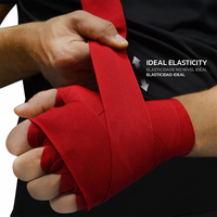 Bandages de boxe en coton élastique, logo personnalisé OEM, bandages de poing pour l'entraînement, le sparring, le Muay Thai, le MMA, équipement de combat, vente en gros