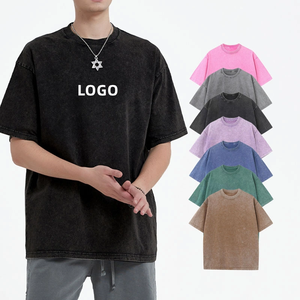 Blank Heavy Cotton Oversized Drop Shoulder Breathable Casual T-Shirt Men's High Quality Custom Logo Designing Crew Neck Thick - Product Image 2