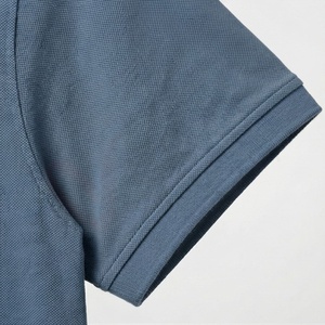 Polo à manches courtes bleu pour homme, en coton piqué, décontracté, respirant, uni, avec poche, coupe classique - Product Image 6