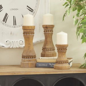 Natural Wooden <b>Tealight</b> Candle Holder Handmade Rustic Farmhouse Decorative Candle Stand for Living Room Dining At Best Prices - Product Image 5