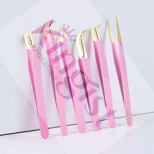 แหนบติดขนตา Diamond Grip สำหรับต่อขนตา สแตนเลสสตีล รับผลิตแบรนด์ส่วนตัว ขายส่ง แหนบปลายสีม่วงทอง ชุดแหนบติดขนตา - Product Image 5