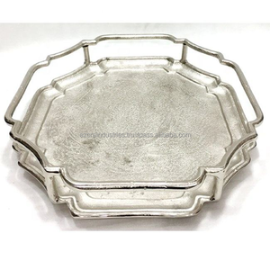 Plateau de service en aluminium avec poignées en forme de plante à vendre Home Wedding Tabletop Decoration Customized Logo - Product Image 4