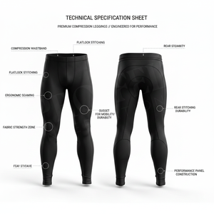 Men's Quick Dry Compression High Quality Training Athletic Soft Comfortable Leggings Workout Customized Printed Skinny Leggings - Product Image 2