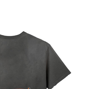 <b>Men's</b> Oversized Short Sleeve T-Shirt Graffiti Print <b>Turtleneck</b> Front Logo <b>Black</b> Orange Solid Motion Worldwide Formal 100% Cotton - Product Image 2