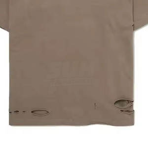 Camiseta de manga corta de alta calidad 100% algodón para hombre, estilo desgastado, corte holgado, con logo personalizado impreso, camiseta desgastada para hombre - Product Image 5