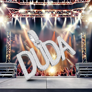 925 <b>Silver</b> Customized Iced Bling Name Script Big Nameplate Hip Hop Pendant <b>Necklace</b> Charm Lab Grown Diamond Jewelry Children's - Product Image 6